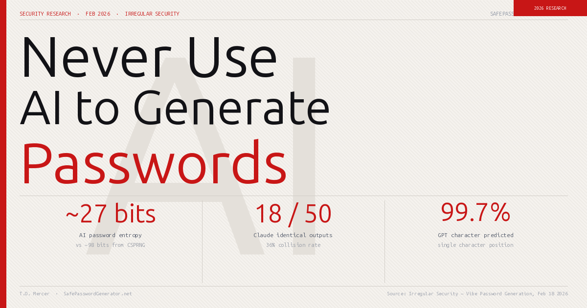 Why You Should Never Use AI to Generate Passwords