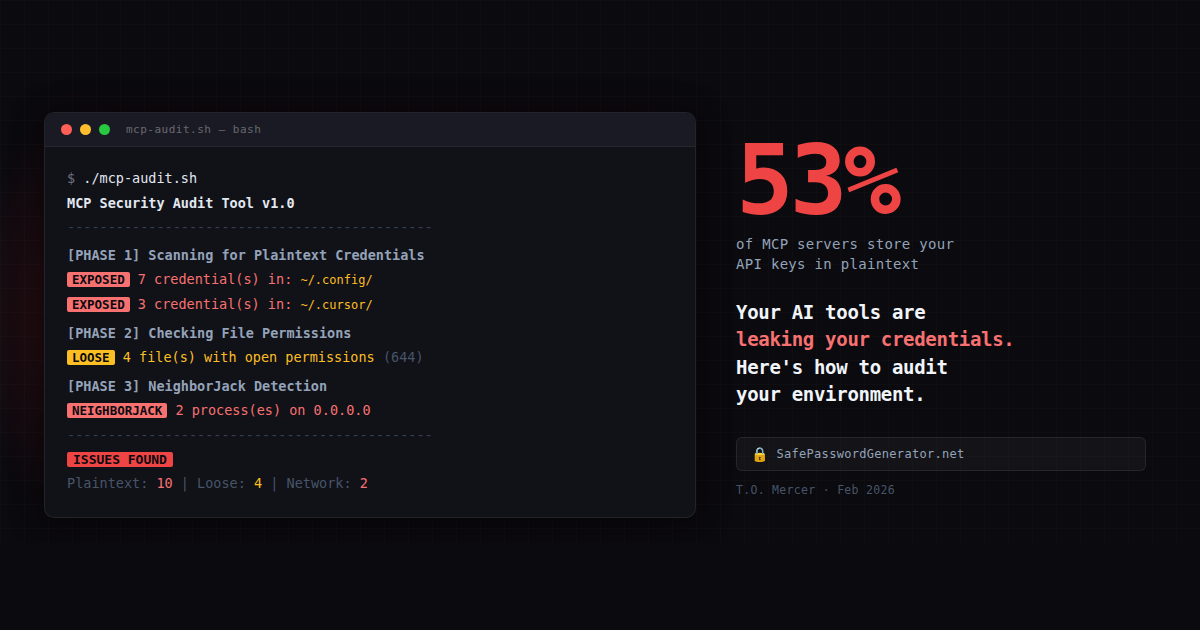 53% of MCP Servers Store Your Keys in Plaintext: How to Audit Your AI Security