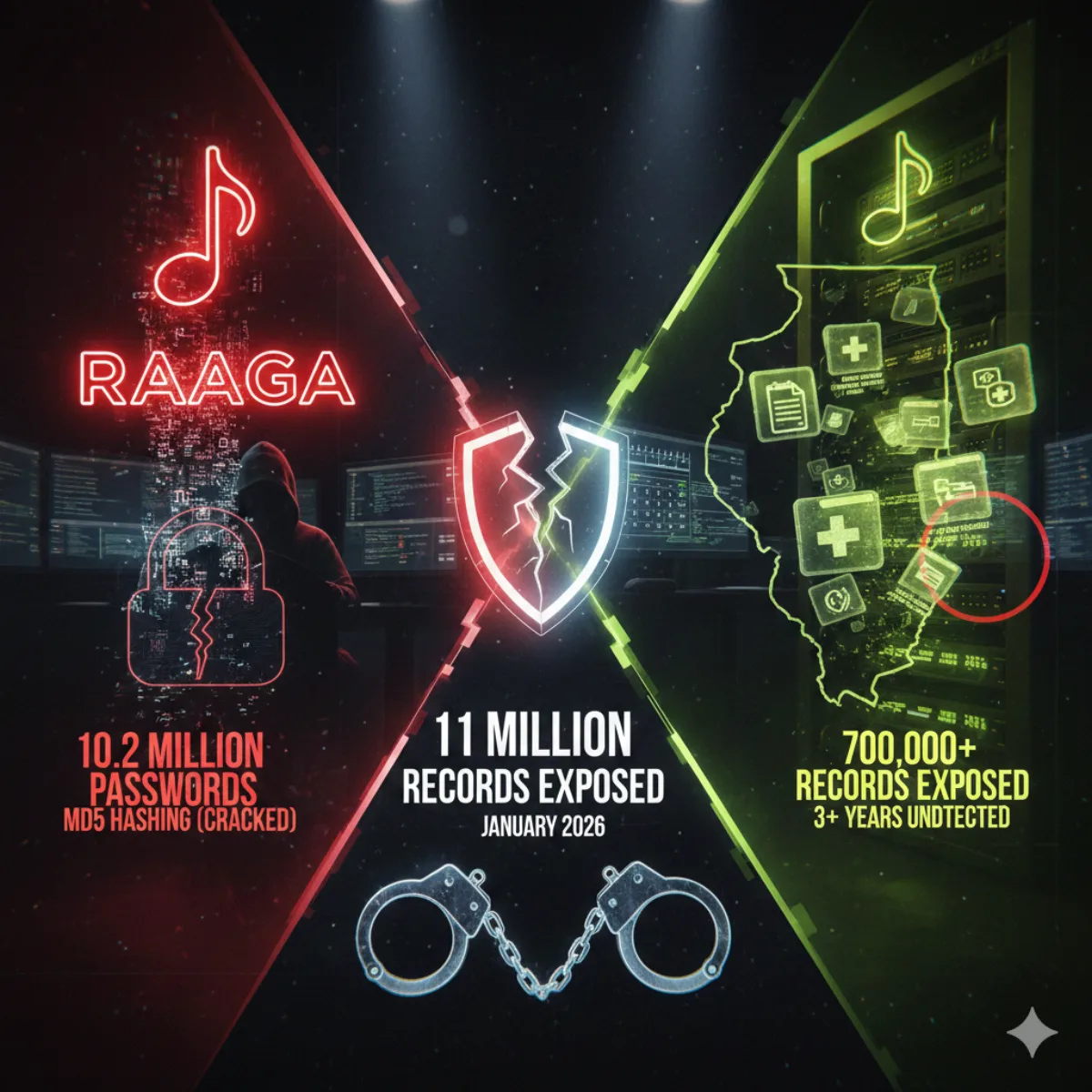 Raaga and Illinois DHS Data Breaches: 11 Million Passwords Exposed: Why MD5 Failed Users