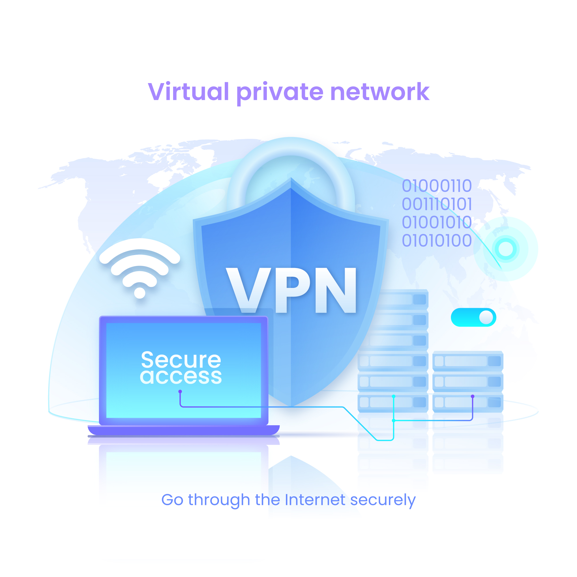 VPN buyer's guide showing encrypted connection, privacy protection, and secure browsing on multiple devices