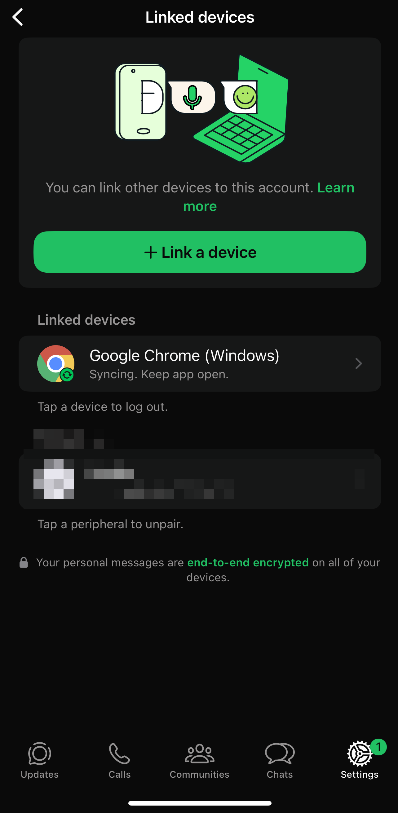WhatsApp Linked Devices screen showing connected browsers - check here for unauthorized access